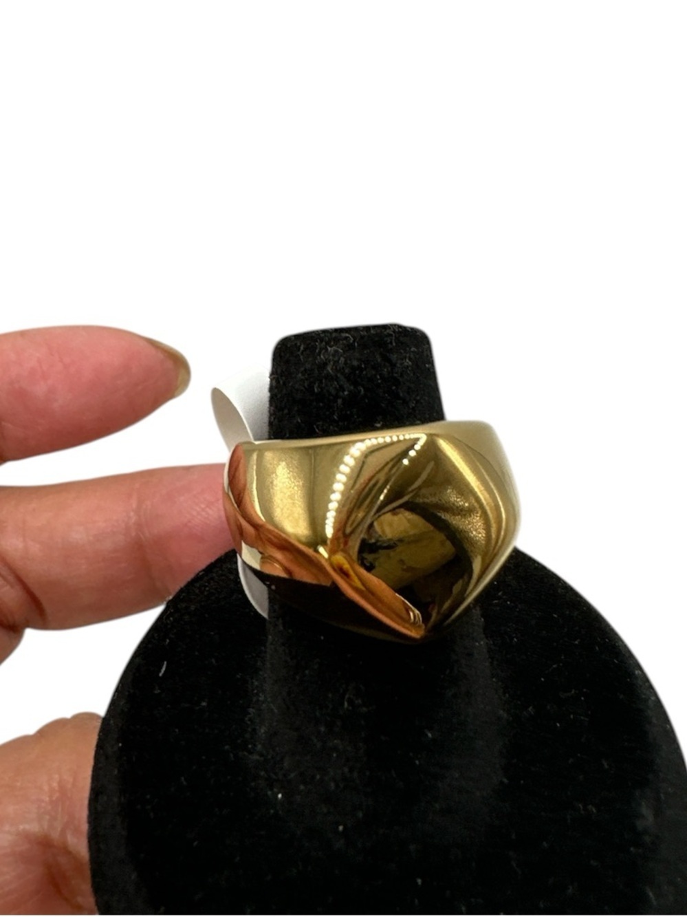 Bold Chunky Goldtone Statement Size 8 Men Women Unisex Casual Ring